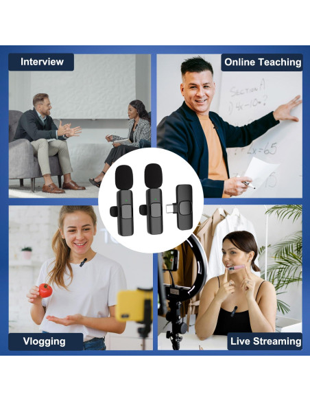 Micrófono Lavalier Inalámbrico Vislla GM10 para iPhone y Android Micrófono Lavalier Inalámbrico Vislla GM10 para iPhone y Android