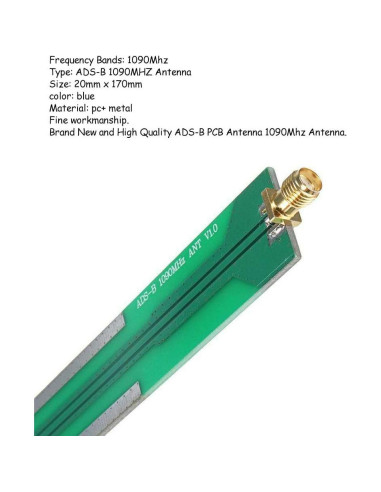 Antena PCB ADS-B 1090MHz Acxico SMA hembra 20x170mm