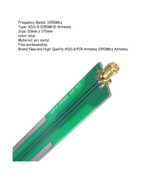 Antena PCB ADS-B 1090MHz Acxico SMA hembra 20x170mm Antena PCB ADS-B 1090MHz Acxico SMA hembra 20x170mm