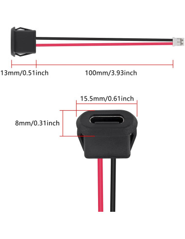 20 Conectores Hembra Tipo-C Impermeables 3A Coliao