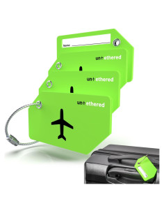 Juego de 4 Etiquetas de Equipaje Untethered Verde Silicona