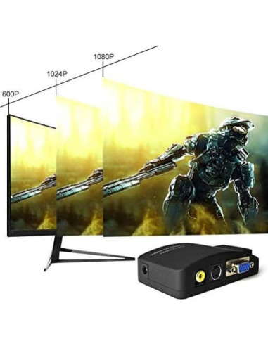 Adaptador RCA a VGA M MAKETHEONE - Convertidor AV a VGA