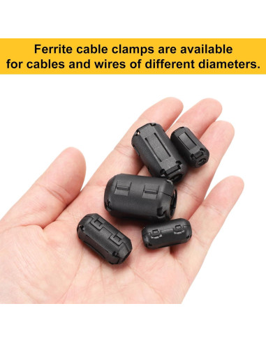 Núcleos de Anillo de Ferrita Clip-on MECCANIXITY 10 Pcs