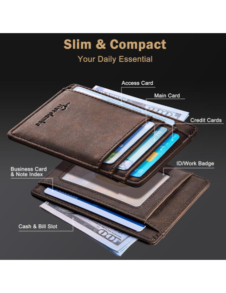 Billetera Slim Travelambo de Cuero Minimalista con Bloqueo RFID Billetera Slim Travelambo de Cuero Minimalista con Bloqueo RFID