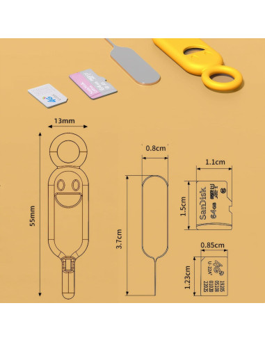Kit de Extracción de Tarjeta SIM LJFLYXRI - 3 Pcs Tricolor