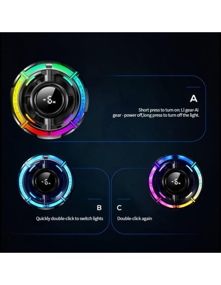 Enfriador de Teléfono Stjiatu CX15 con Luz RGB y Control AI Enfriador de Teléfono Stjiatu CX15 con Luz RGB y Control AI