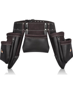 Cinturón de Herramientas de Cuero TRUTUCH 11 Bolsillos Chocolate 2