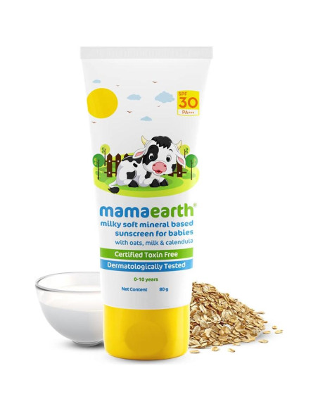 Protector Solar Mineral Mamaearth SPF 30 para Bebés 80g Protector Solar Mineral Mamaearth SPF 30 para Bebés 80g