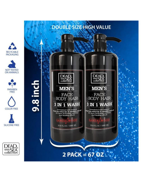 Gel de Ducha 3 en 1 Sándalo Colección del Mar Muerto 2000 ml Gel de Ducha 3 en 1 Sándalo Colección del Mar Muerto 2000 ml