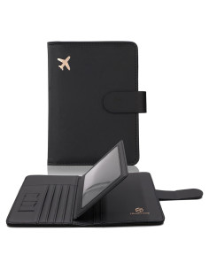Portapasaportes RFID Melsbrinna Negro Unisex con Ranuras