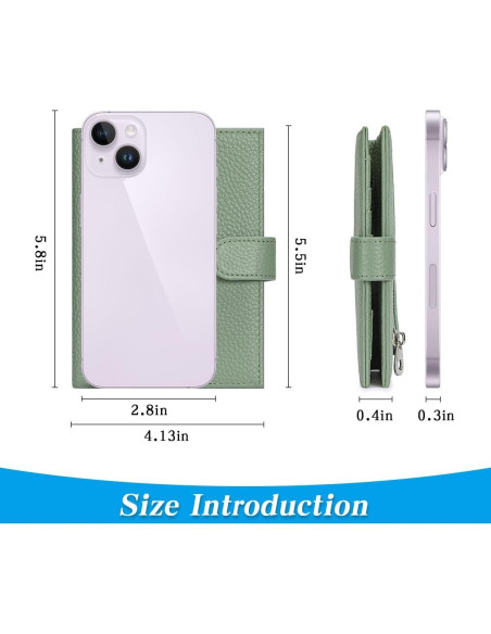 Portafolios Slim FREYAMIRA para Pasaporte Verde de Cuero Portafolios Slim FREYAMIRA para Pasaporte Verde de Cuero