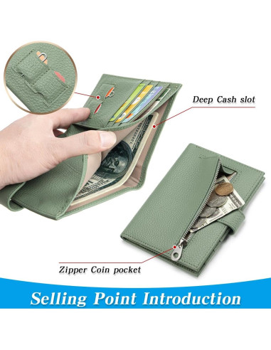Portafolios Slim FREYAMIRA para Pasaporte Verde de Cuero