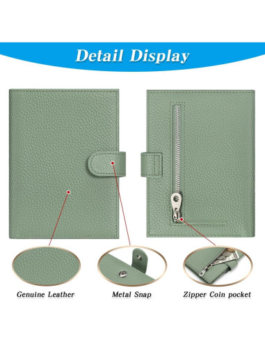 Portafolios Slim FREYAMIRA para Pasaporte Verde de Cuero