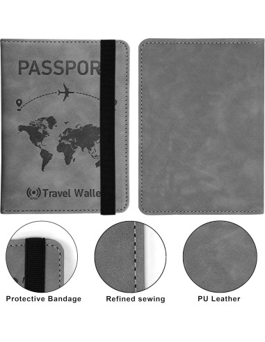 Funda de Pasaporte NISUN con Protección RFID - Gris