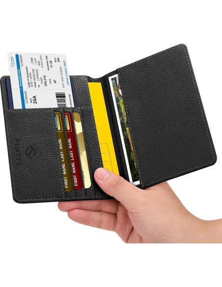 Fintie Porta Pasaporte Slim RFID Negro - Cartera de Viaje Fintie Porta Pasaporte Slim RFID Negro - Cartera de Viaje