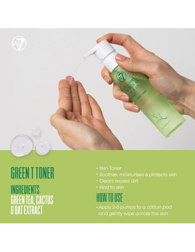 Set de Cuidado Facial W7 Skin Refresh | Limpiador, Tónico, Suero y Hidratante