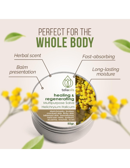 Ungüento Multipropósito Teliaoils Helichrysum 50g - Balsamo Calmante Ungüento Multipropósito Teliaoils Helichrysum 50g - Balsamo Calmante