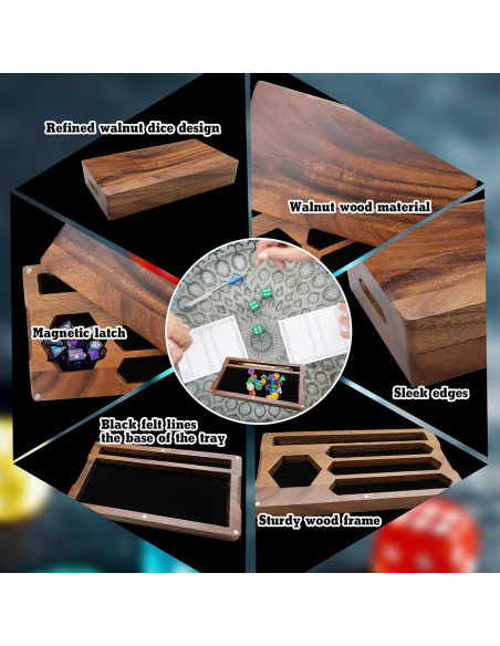 Caja de Dados de Nogal SENONAPO 2 Pcs 12.2x22.9x4.1cm Caja de Dados de Nogal SENONAPO 2 Pcs 12.2x22.9x4.1cm