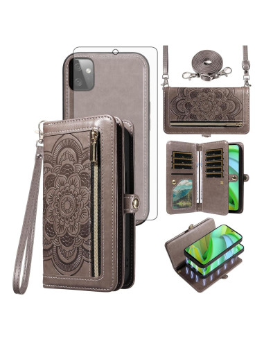 Funda Asuwish para Motorola Moto G Power 5G 2023 Gris con Cartera