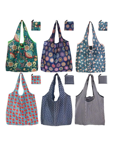 Bolsas de Compras Reutilizables Noilk 6 Piezas 22.68Kg Plegables