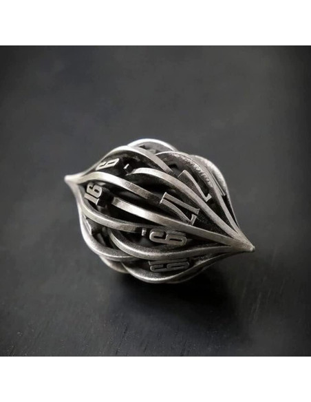 Juego de Dados Poliedricos de Metal Thyggzjbs Plata Antigua Juego de Dados Poliedricos de Metal Thyggzjbs Plata Antigua