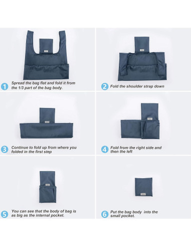 Bolsas Reutilizables Grandes CiCiGo 6 Piezas Lavables Negro