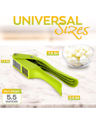 Prensa de Ajo Reluen Acero Inoxidable 19.3x6.5cm Ergonómica