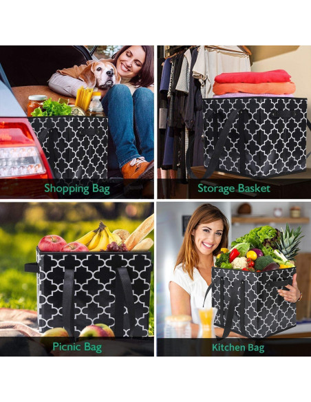 Bolsas de Compras Reutilizables WiseLife 3-Pack Plegables 15 kg Bolsas de Compras Reutilizables WiseLife 3-Pack Plegables 15 kg