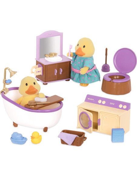 Juego de Baño y Lavandería Li'l Woodzeez - 14 Piezas Juego de Baño y Lavandería Li'l Woodzeez - 14 Piezas
