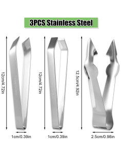 Juego de 3 Pinzas de Ajo Acero Inoxidable Lasuroa 2