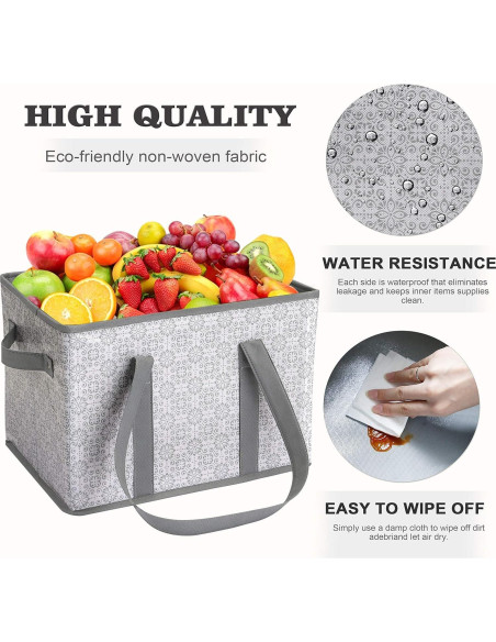 Bolsas de Compras Reutilizables WiseLife 3 PCS Resistente al Agua Bolsas de Compras Reutilizables WiseLife 3 PCS Resistente al Agua