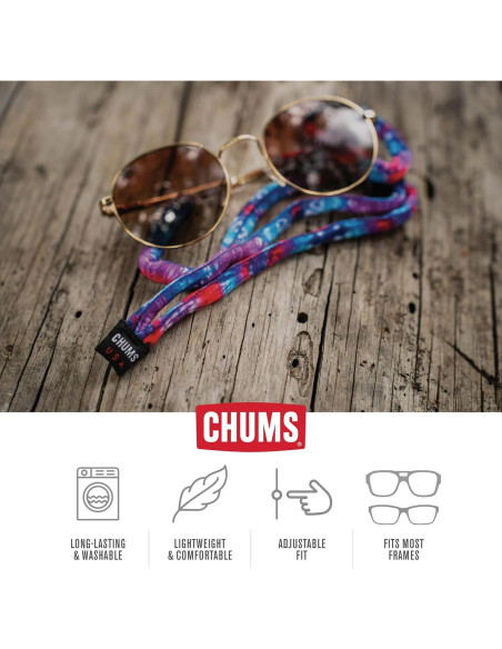 Retenedor de Gafas Chums Algodón Estándar Ajustable Negro Retenedor de Gafas Chums Algodón Estándar Ajustable Negro