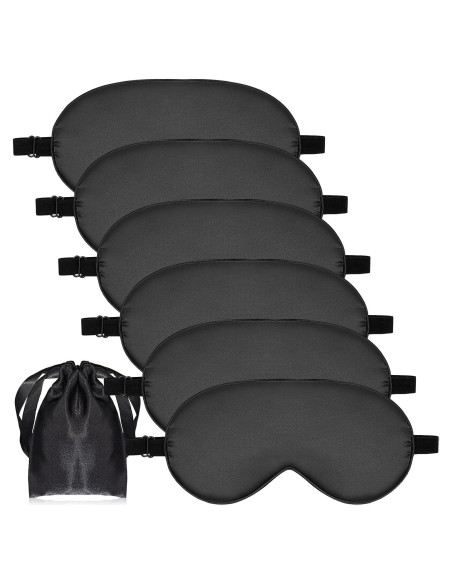 6 Piezas Máscaras de Sueño Geyoga Seda Suave Ajustables 6 Piezas Máscaras de Sueño Geyoga Seda Suave Ajustables