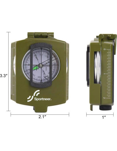 Brújula Sportneer Visor Militar Impermeable para Senderismo