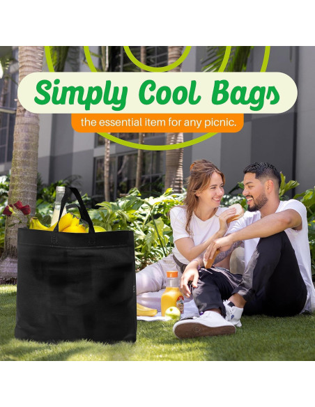 Paquete de 50 Bolsas Reutilizables Negras Ecológicas 36.8x35.6cm Paquete de 50 Bolsas Reutilizables Negras Ecológicas 36.8x35.6cm