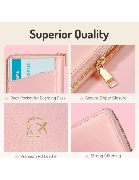 Funda para Pasaporte Forvencer con Cierre Cremallera Negra Funda para Pasaporte Forvencer con Cierre Cremallera Negra