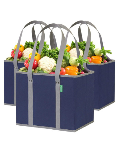 Bolsas de Compras Reutilizables CGL - 3 Piezas Azul Marino