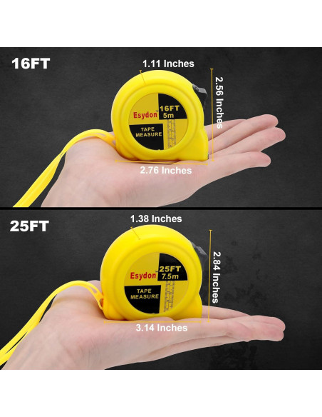 Cinta Métrica 2 Paquetes Esydon 7.5m y 5m Auto-Bloqueo Cinta Métrica 2 Paquetes Esydon 7.5m y 5m Auto-Bloqueo