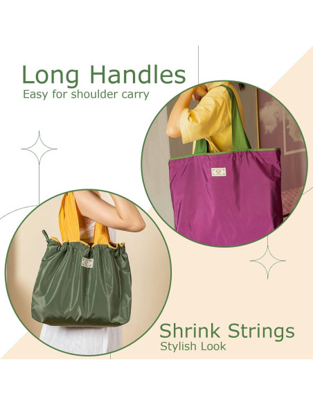 Bolsas de Compras Reutilizables 6 Pzas 50x39.4cm Lavables Bolsas de Compras Reutilizables 6 Pzas 50x39.4cm Lavables