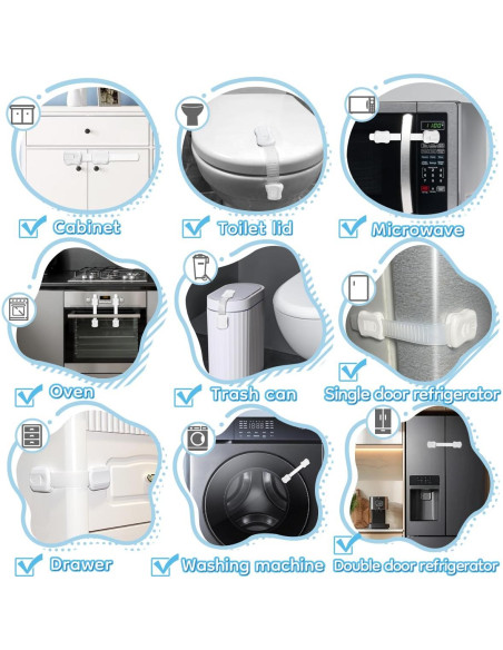 Cerraduras de Seguridad Infantil Syican - 8 Paquetes Multiusos Cerraduras de Seguridad Infantil Syican - 8 Paquetes Multiusos