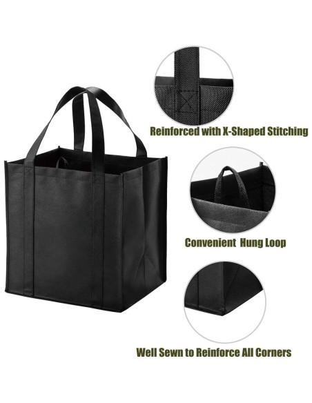 Bolsas de Compras Reutilizables NERUB - 10 Piezas 38x33x25 cm Bolsas de Compras Reutilizables NERUB - 10 Piezas 38x33x25 cm