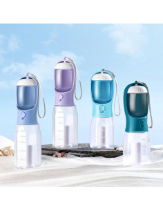 Botella de Agua y Comida para Perros AVELORA 600ml Azul Marino 2