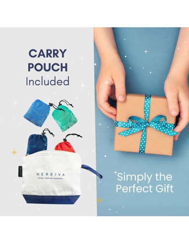 Paquete de 4 bolsas de compras plegables Nereiva - 25 kg