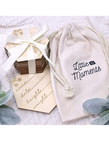 Tarjetas Mensuales de Bebé de Madera Floral - 24 Frases + Tarjeta Personalizable Tarjetas Mensuales de Bebé de Madera Floral - 24 Frases + Tarjeta Personalizable