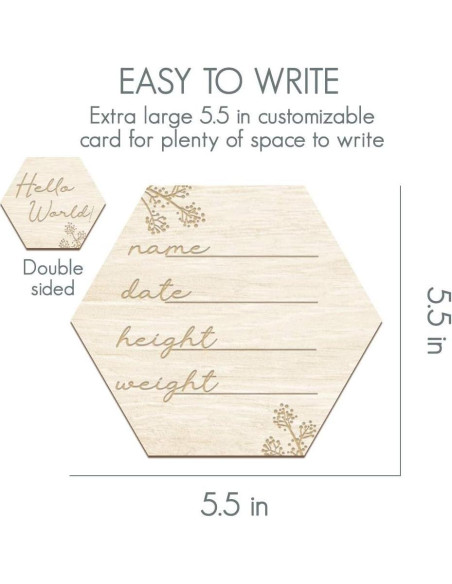 Tarjetas Mensuales de Bebé de Madera Floral - 24 Frases + Tarjeta Personalizable Tarjetas Mensuales de Bebé de Madera Floral - 24 Frases + Tarjeta Personalizable