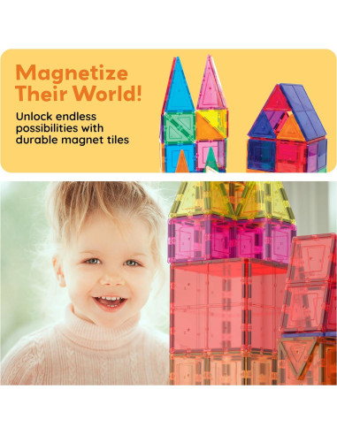 Juego de 60 Piezas PicassoTiles 3D Magnéticos Educativos