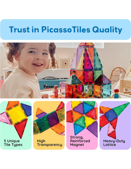 Juego de 60 Piezas PicassoTiles 3D Magnéticos Educativos Juego de 60 Piezas PicassoTiles 3D Magnéticos Educativos