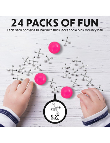 Juego de Jacks de Metal Playbees - 24 Sets - Diversión Retro
