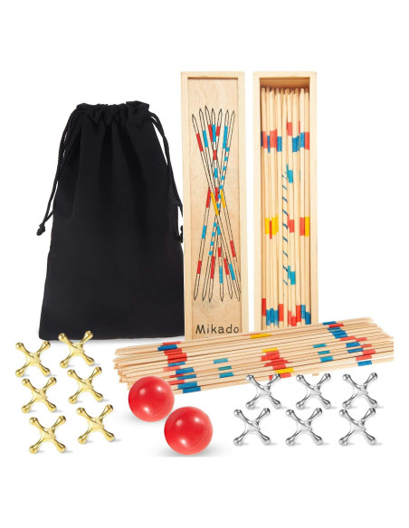 Juego de Jacks y Palitos de Madera Sumind - 84 Piezas Juego de Jacks y Palitos de Madera Sumind - 84 Piezas