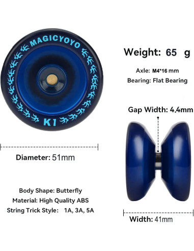 Yoyo MAGICYOYO K1-Plus para Niños con 12 Cuerdas y Guante